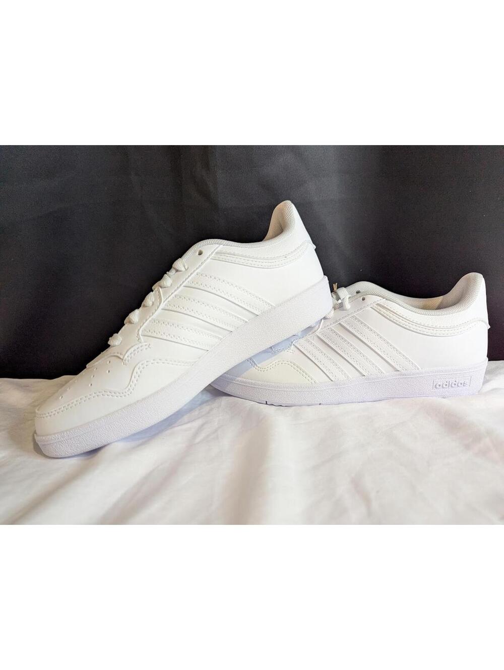 Adidas Hoops 4.0 J White Sneakers Kids Size 4.5Y Women Size 6 Low JI3470 New Box